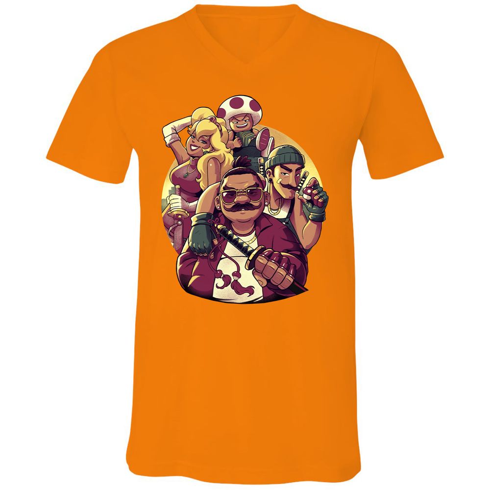 Unisex V-Neck T-Shirt - 543TZYCJ - Orange - 11