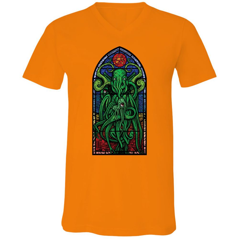 Unisex V-Neck T-Shirt - TWE2ZB68 - Orange - 11