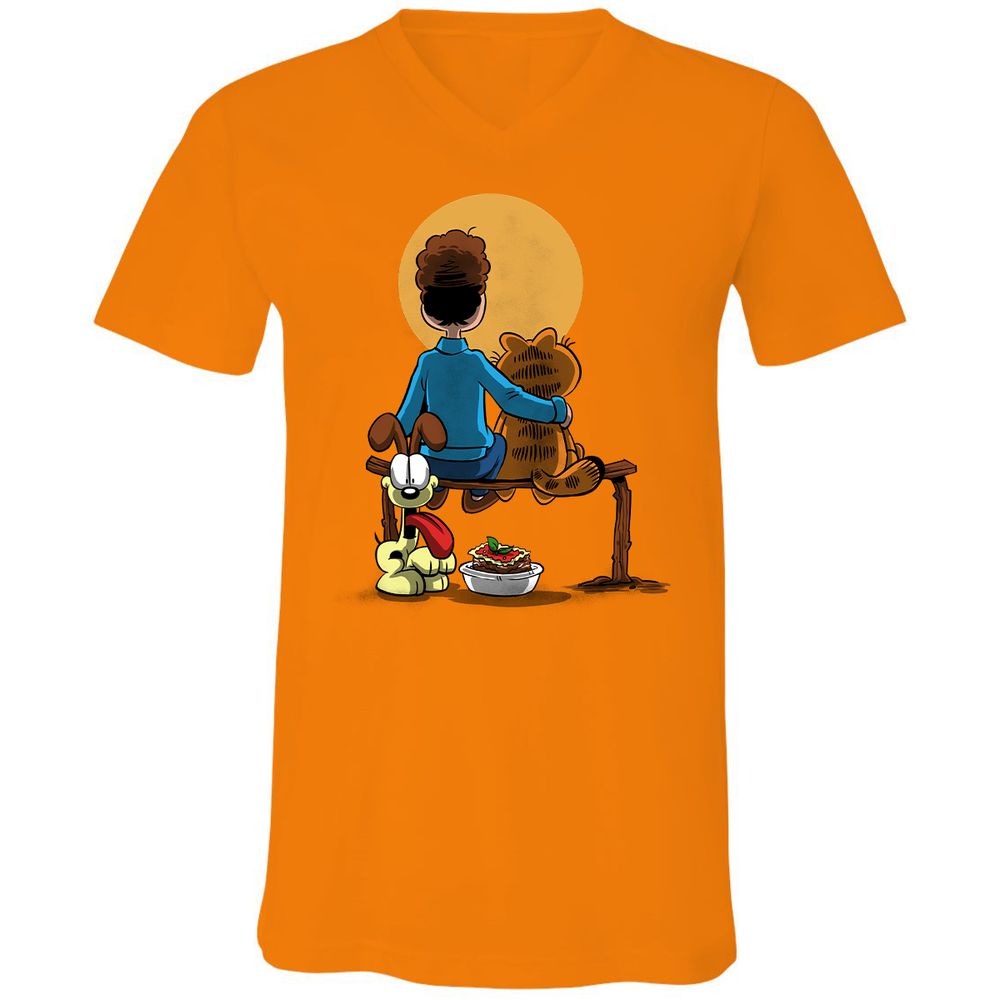 Unisex V-Neck T-Shirt - KMCM6XC1 - Orange - 11