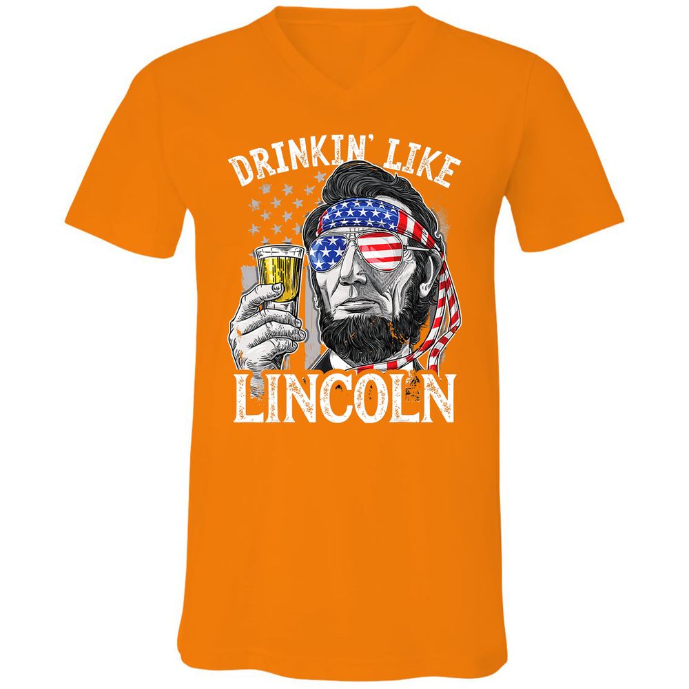 Unisex V-Neck T-Shirt - VSYE99TC - Orange - 11