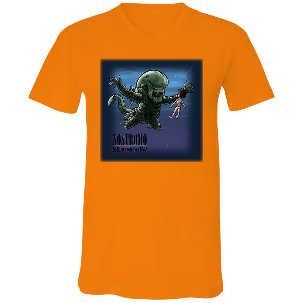 Unisex V-Neck T-Shirt - WS1LWZXY - Orange - 11