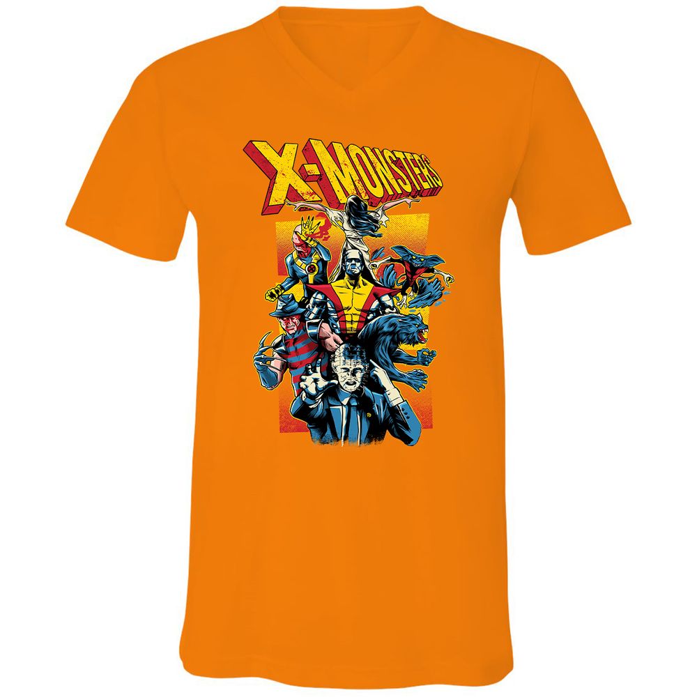 Unisex V-Neck T-Shirt - MDL3JVA7 - Orange - 11