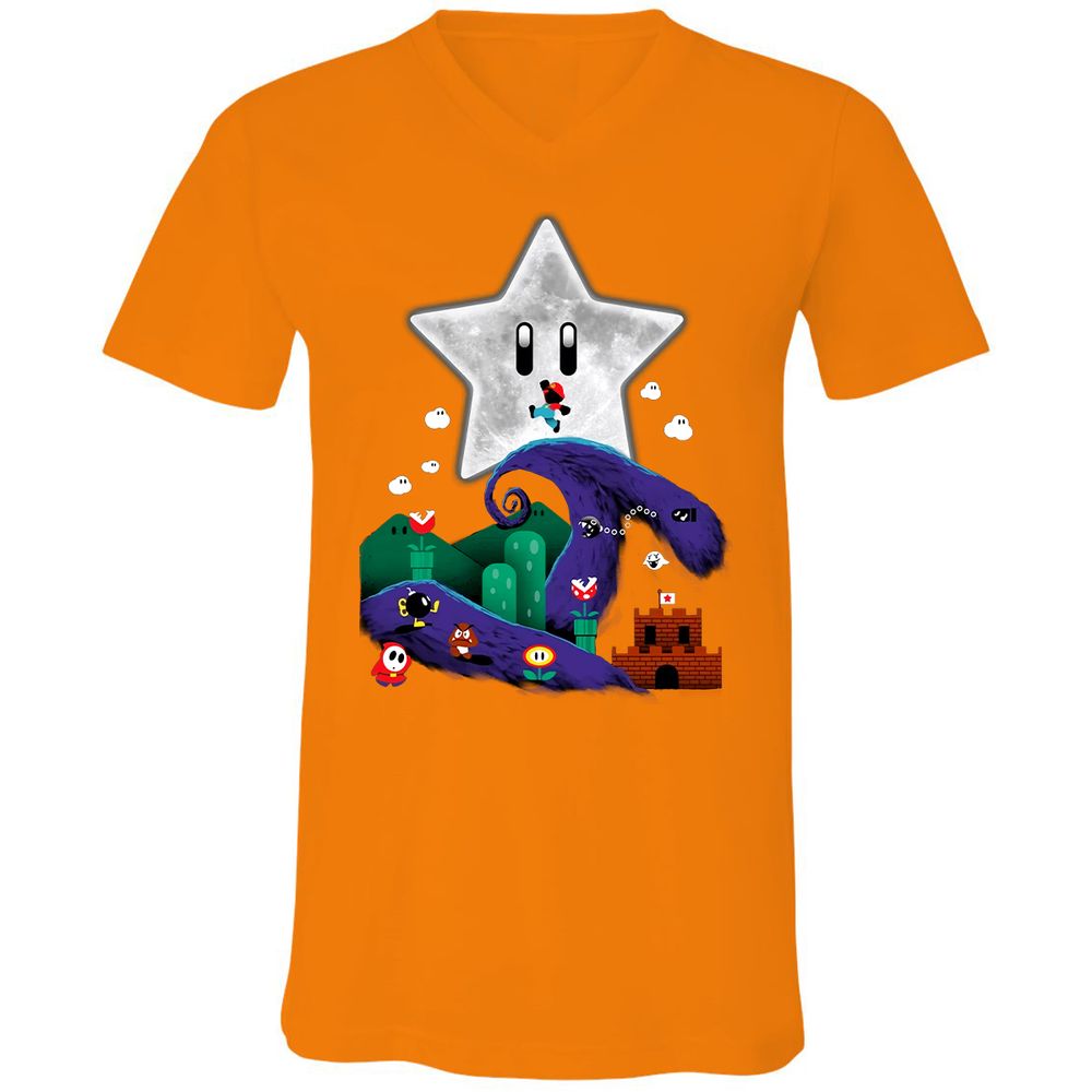 Unisex V-Neck T-Shirt - 9T996MRG - Orange - 11