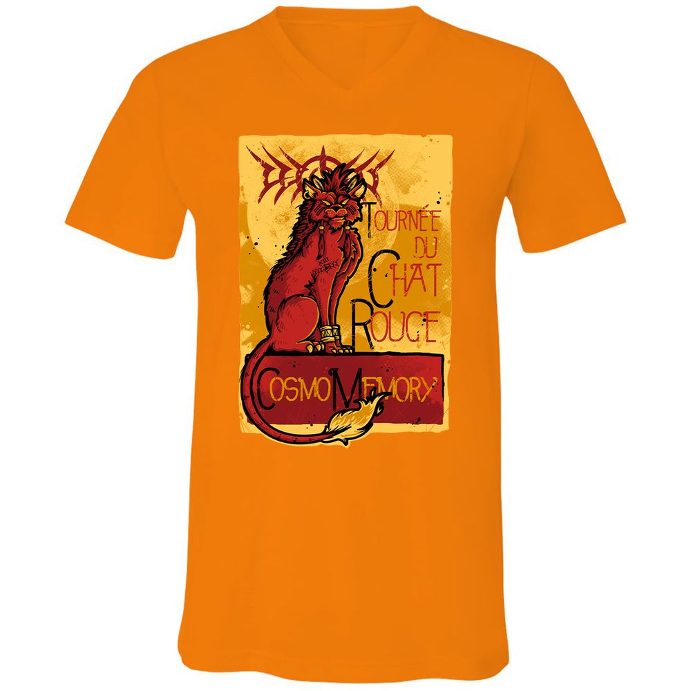 Unisex V-Neck T-Shirt - VKM92Q1S - Orange - 11