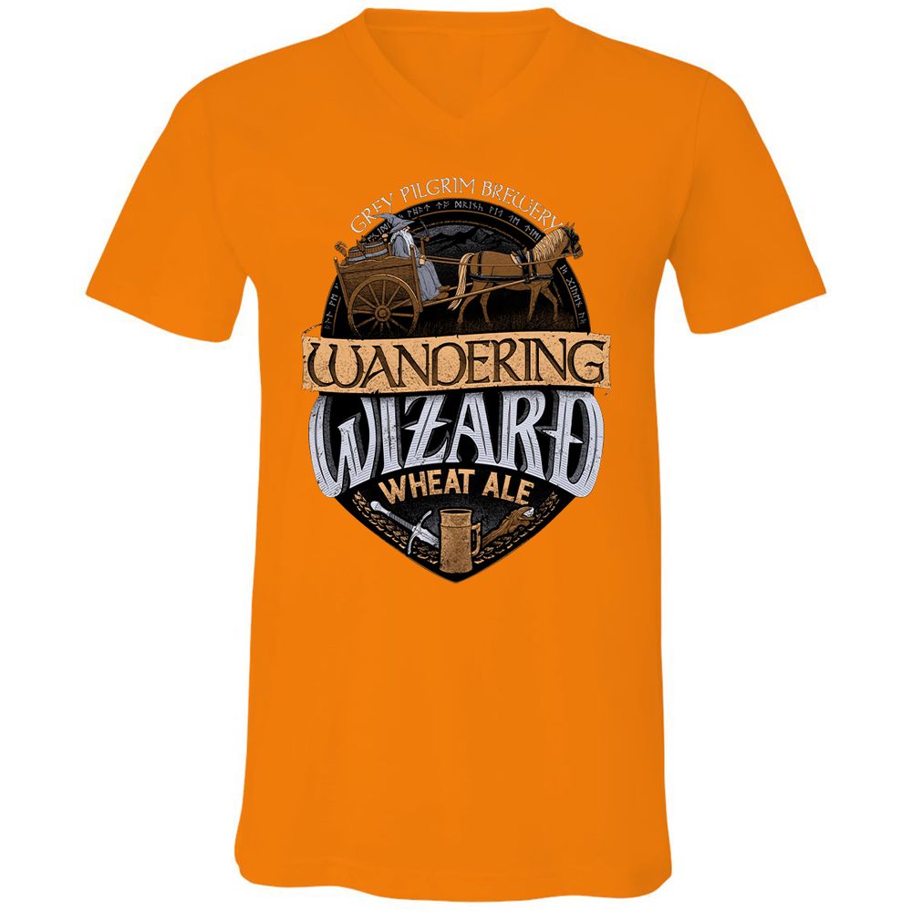 Unisex V-Neck T-Shirt - 6X6ZNBM7 - Orange - 11