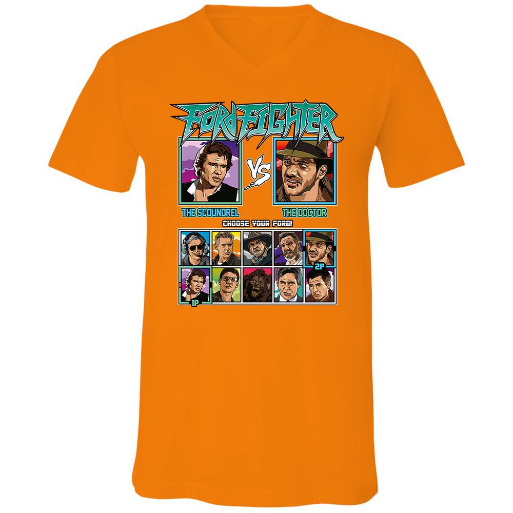 Unisex V-Neck T-Shirt - 5ZL2M52S - Orange - 11