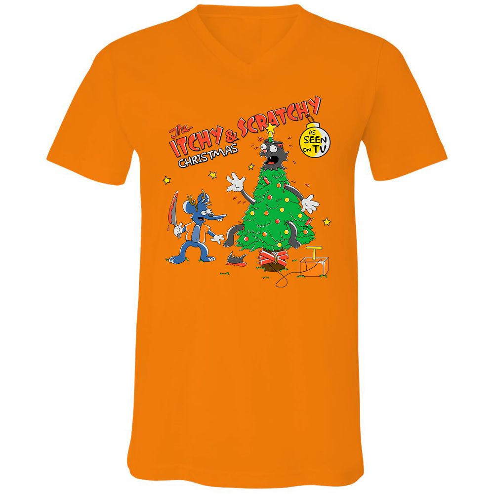 Unisex V-Neck T-Shirt - NLW53AAE - Orange - 11