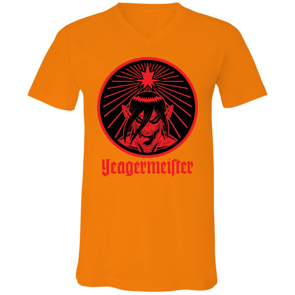 Unisex V-Neck T-Shirt - UA86F2QV - Orange - 11