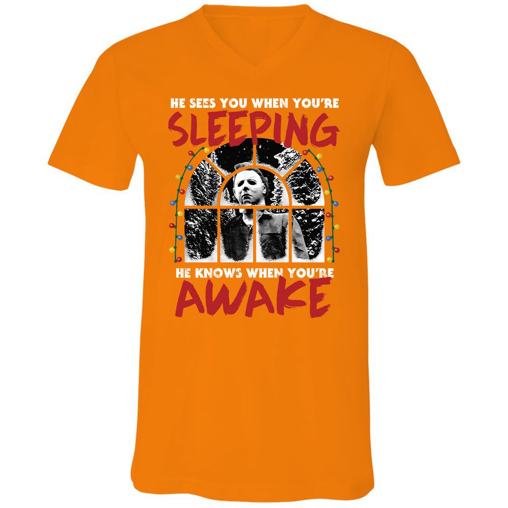 Unisex V-Neck T-Shirt - PCDG6MLP - Orange - 11