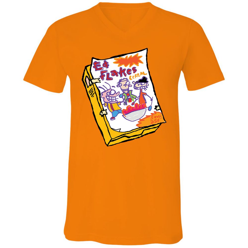 Unisex V-Neck T-Shirt - BER9F2G6 - Orange - 11
