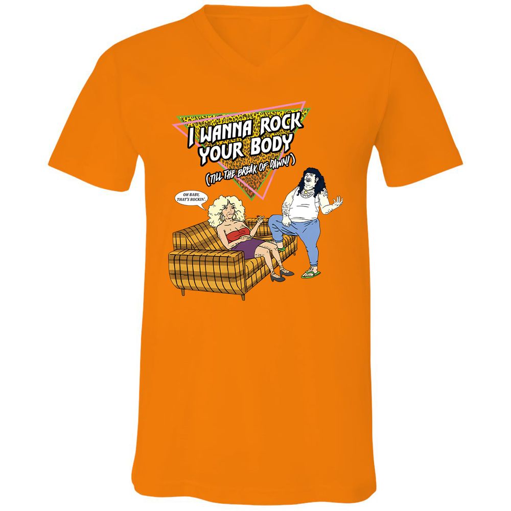 Unisex V-Neck T-Shirt - HRX941V9 - Orange - 11
