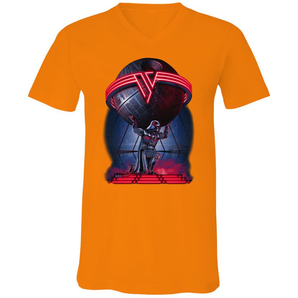 Unisex V-Neck T-Shirt - L9DXP5VE - Orange - 11
