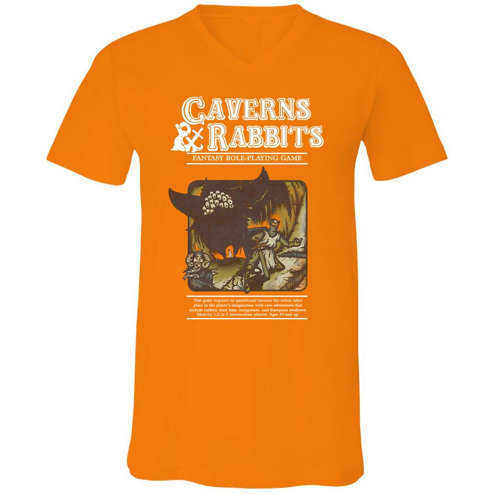 Unisex V-Neck T-Shirt - 8YSVR7MF - Orange - 11