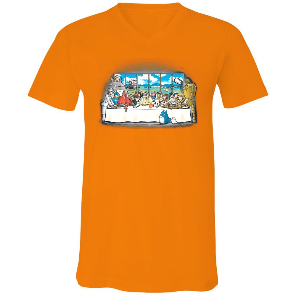 Unisex V-Neck T-Shirt - EMNYQRNP - Orange - 11