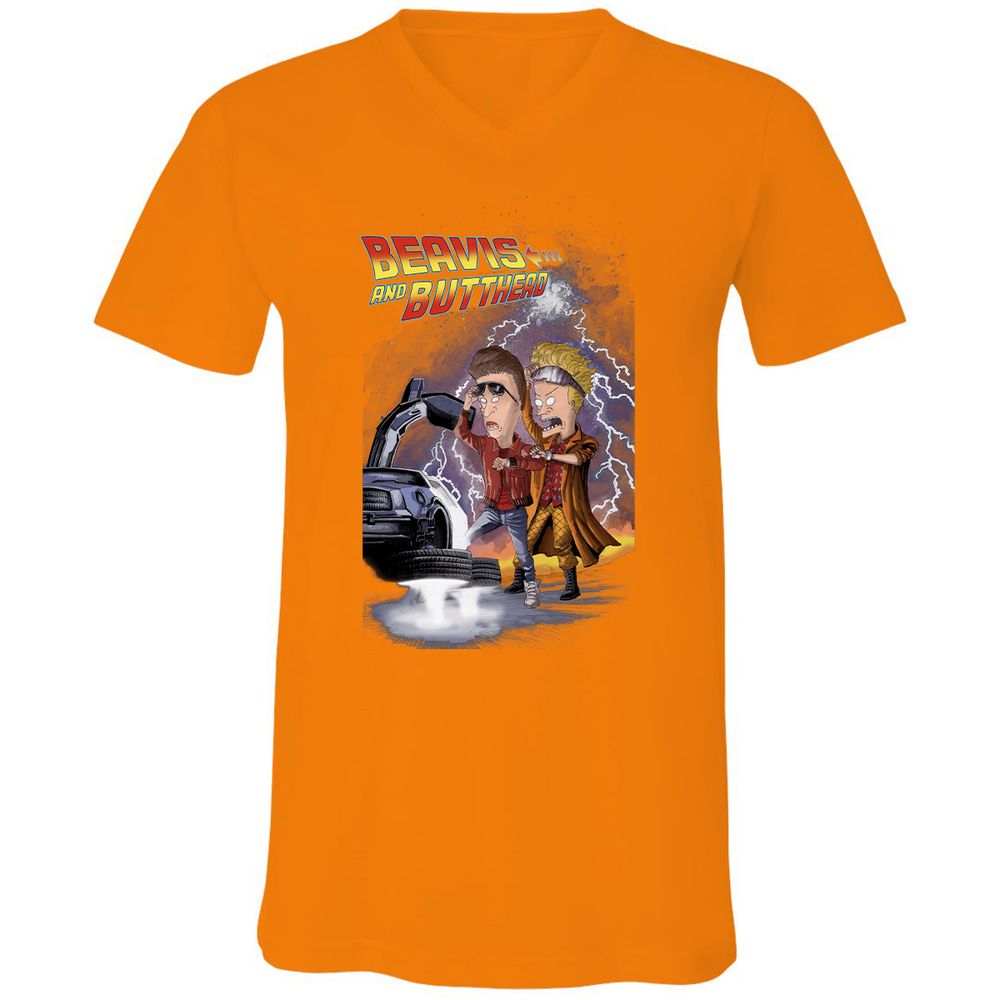 Unisex V-Neck T-Shirt - 7FZCWPUA - Orange - 11