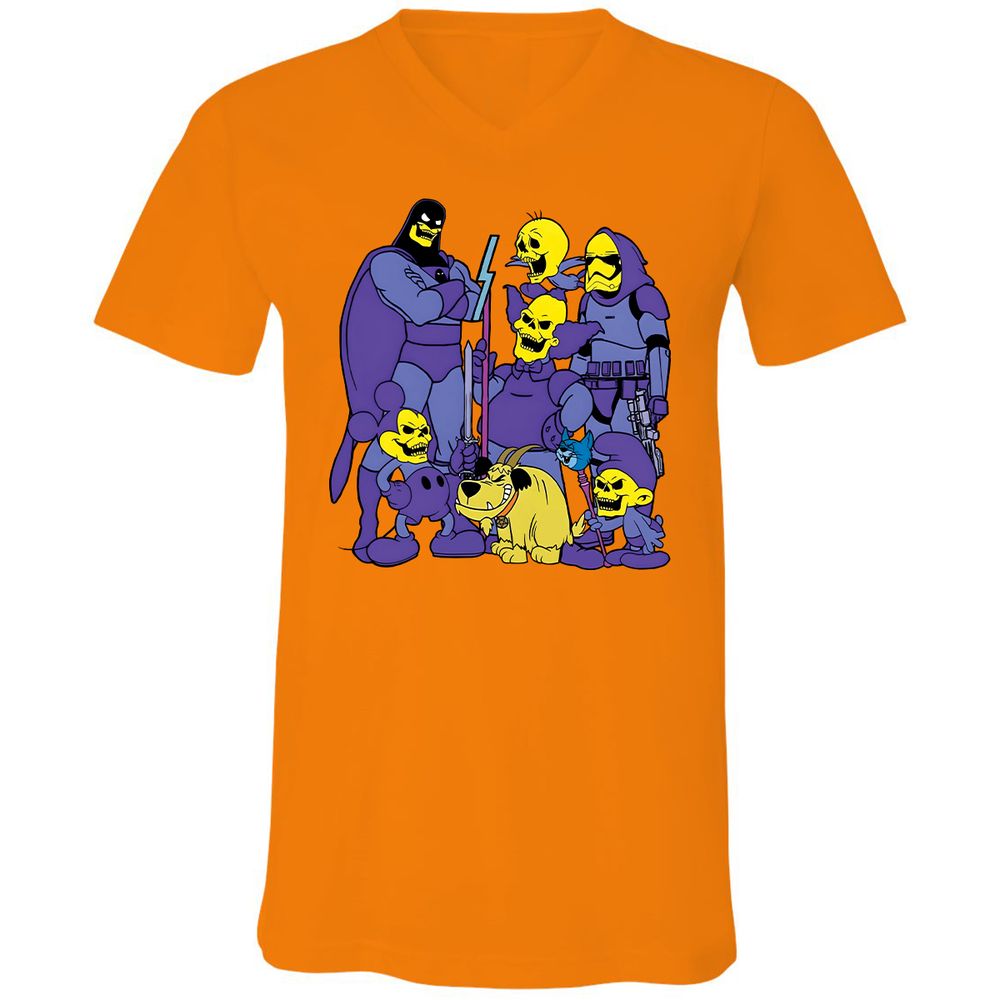 Unisex V-Neck T-Shirt - Y1G2K1KQ - Orange - 11