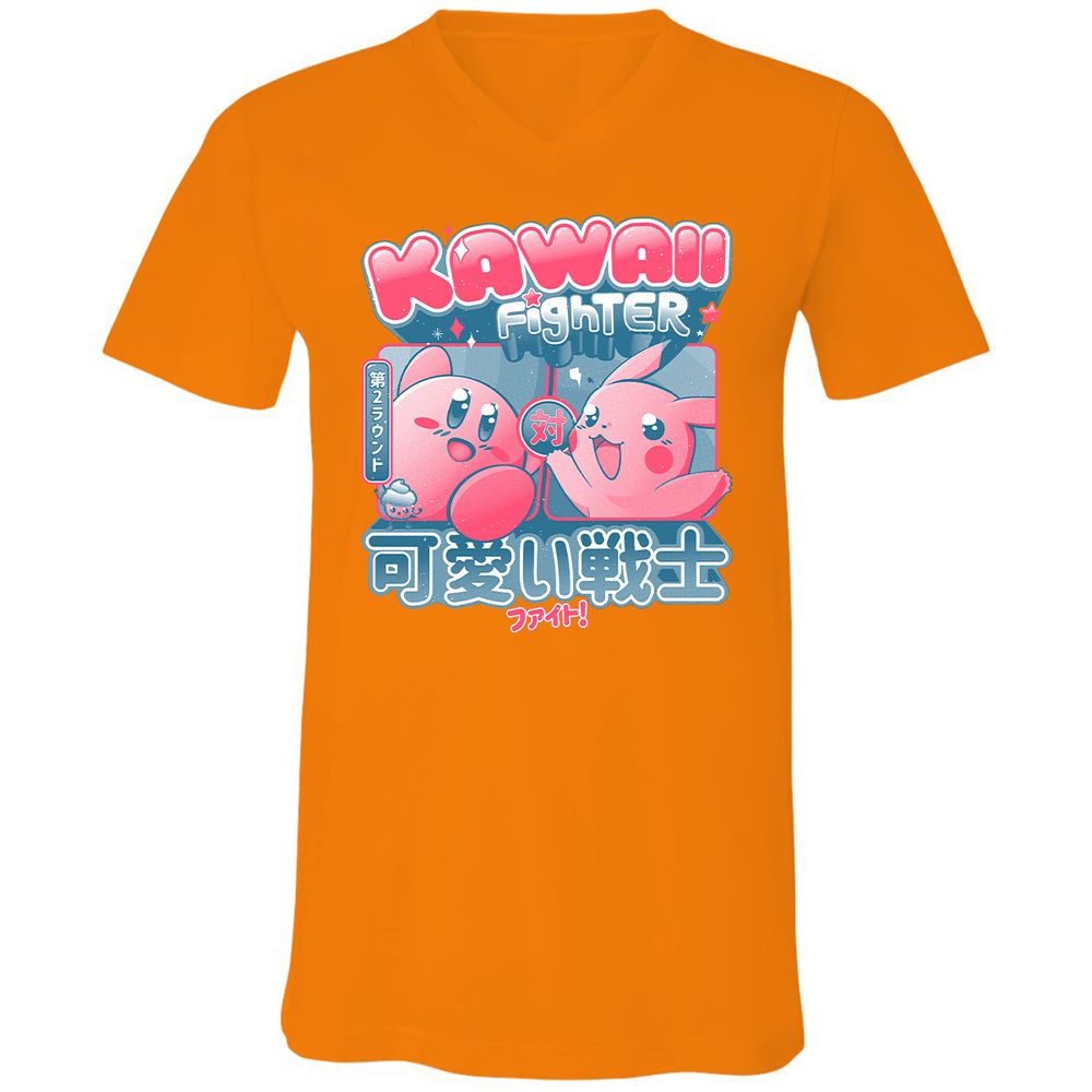 Unisex V-Neck T-Shirt - RQC5S1DS - Orange - 11