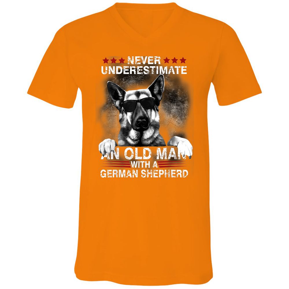 Unisex V-Neck T-Shirt - CRS5KBMZ - Orange - 11