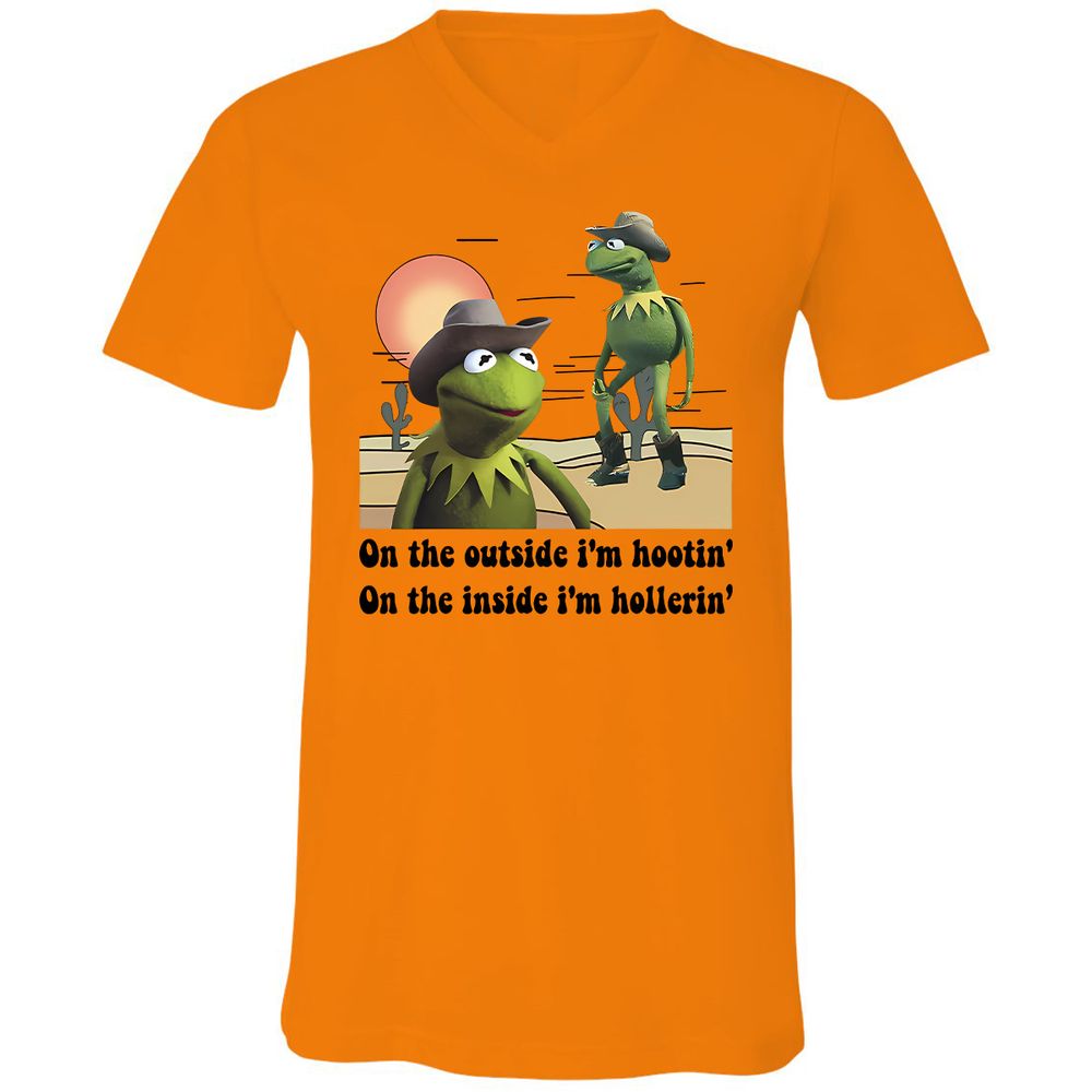 Unisex V-Neck T-Shirt - T7MH351G - Orange - 11