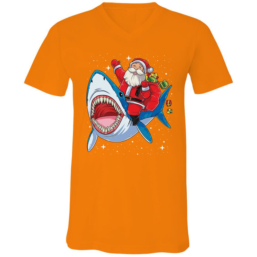 Unisex V-Neck T-Shirt - QE6P68LP - Orange - 11