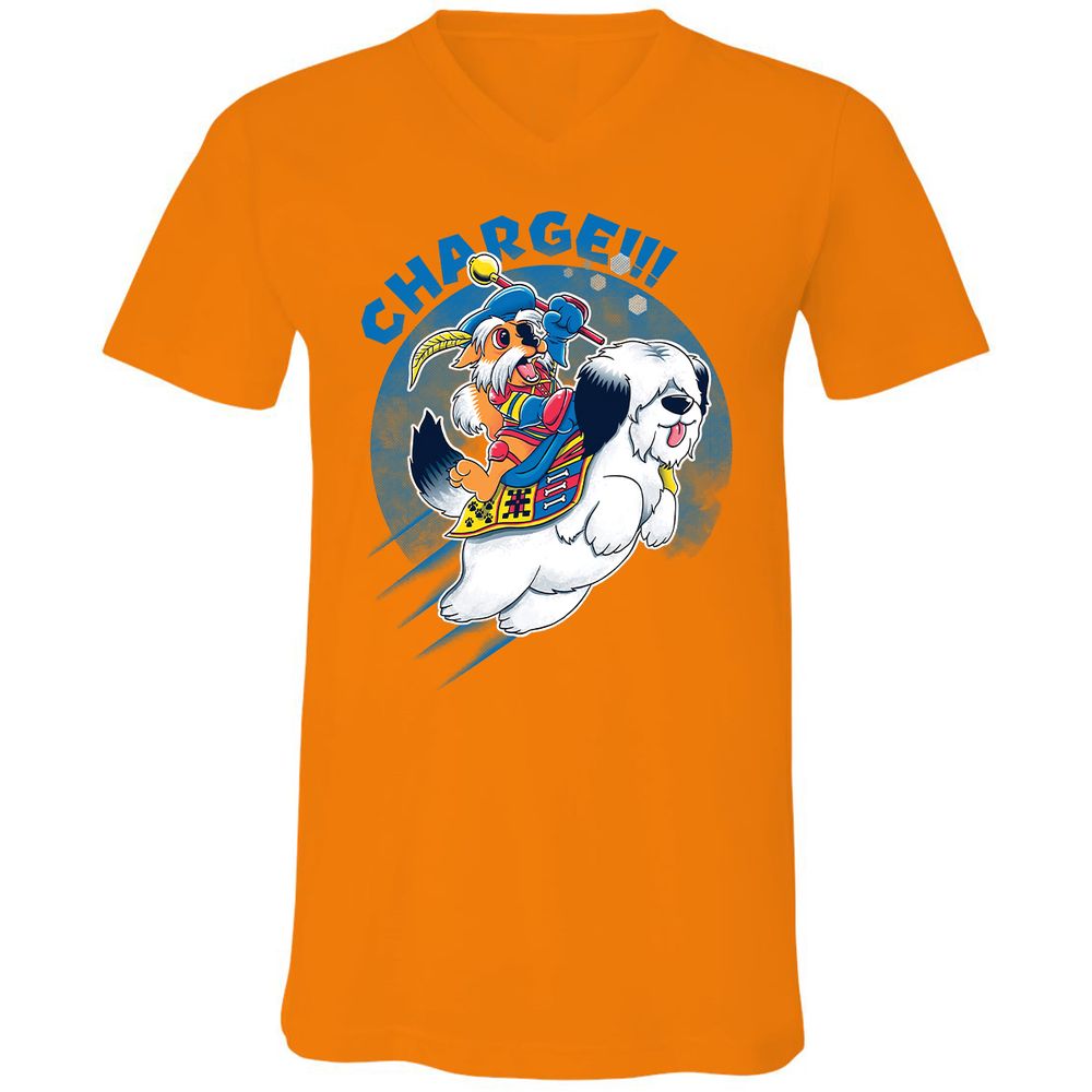 Unisex V-Neck T-Shirt - ME9HB4JU - Orange - 11