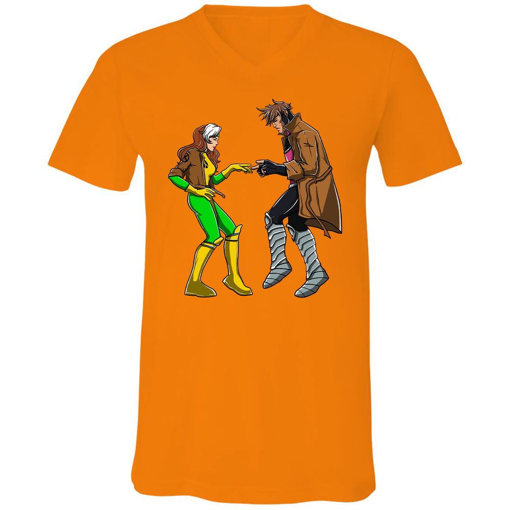 Unisex V-Neck T-Shirt - 6PEEXNZE - Orange - 11