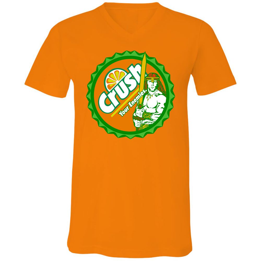 Unisex V-Neck T-Shirt - TCQM6E5P - Orange - 11