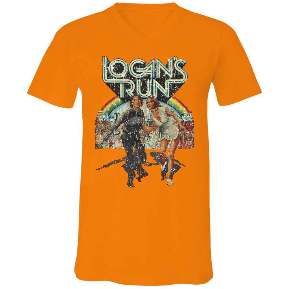 Unisex V-Neck T-Shirt - KLQMU9VX - Orange - 11