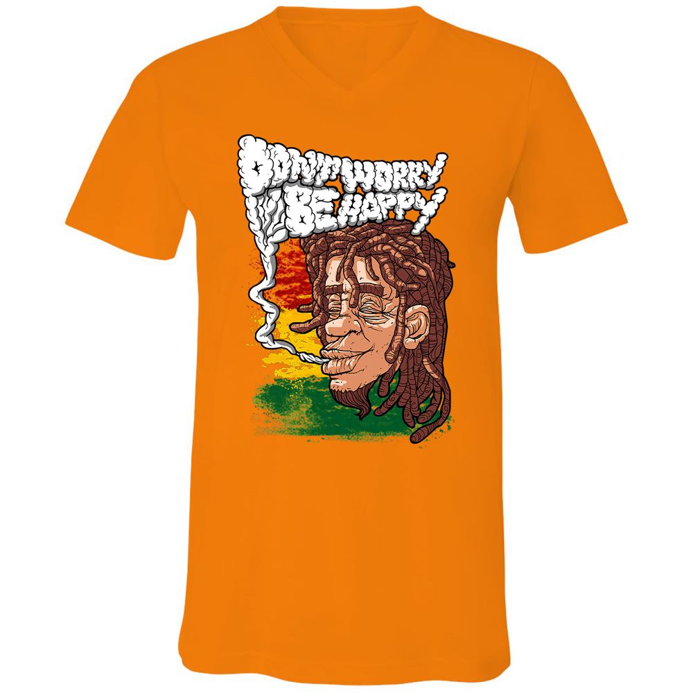 Unisex V-Neck T-Shirt - TJG3RWVK - Orange - 11