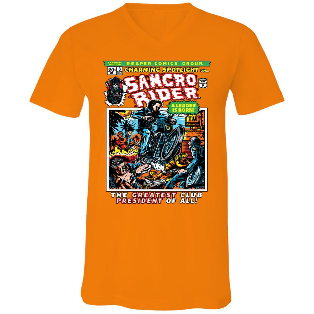 Unisex V-Neck T-Shirt - LMKD1167 - Orange - 11
