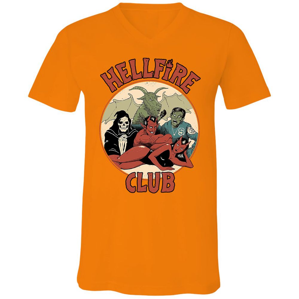 Unisex V-Neck T-Shirt - WQ2ADANK - Orange - 11