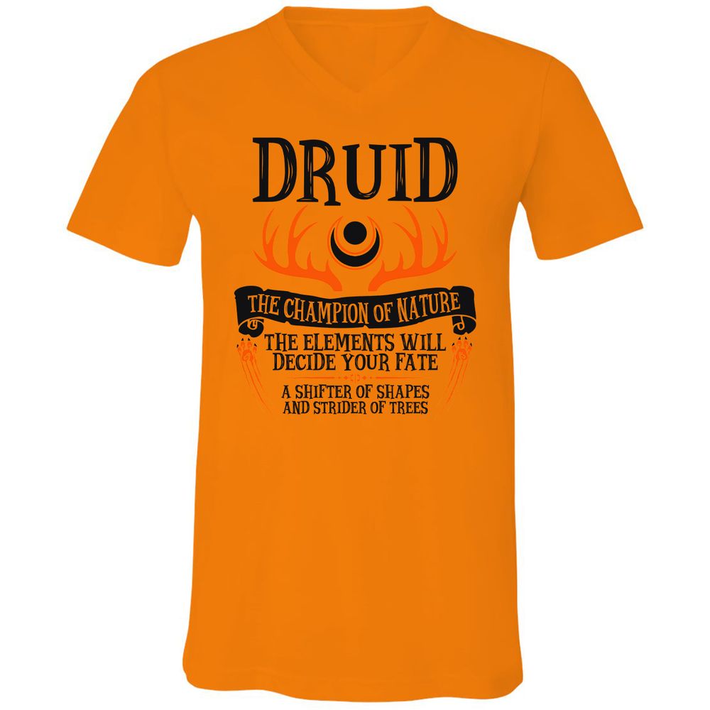 Unisex V-Neck T-Shirt - DRKMGXQP - Orange - 11