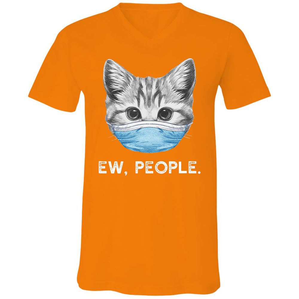 Unisex V-Neck T-Shirt - MF5K4QQH - Orange - 11