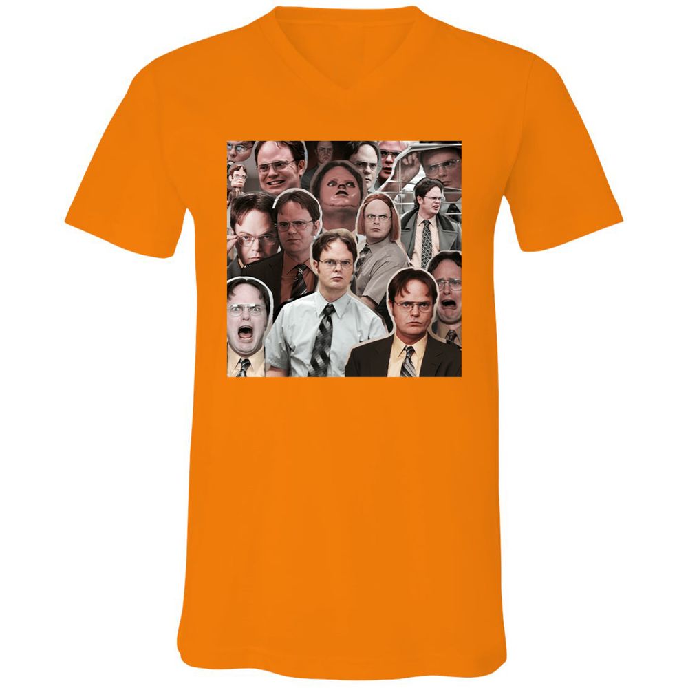 Unisex V-Neck T-Shirt - 3XNNGD1B - Orange - 11