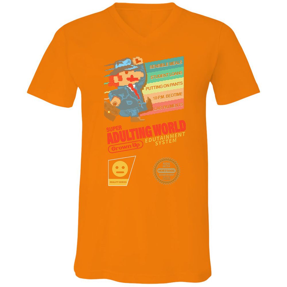 Unisex V-Neck T-Shirt - JHG95V9V - Orange - 11