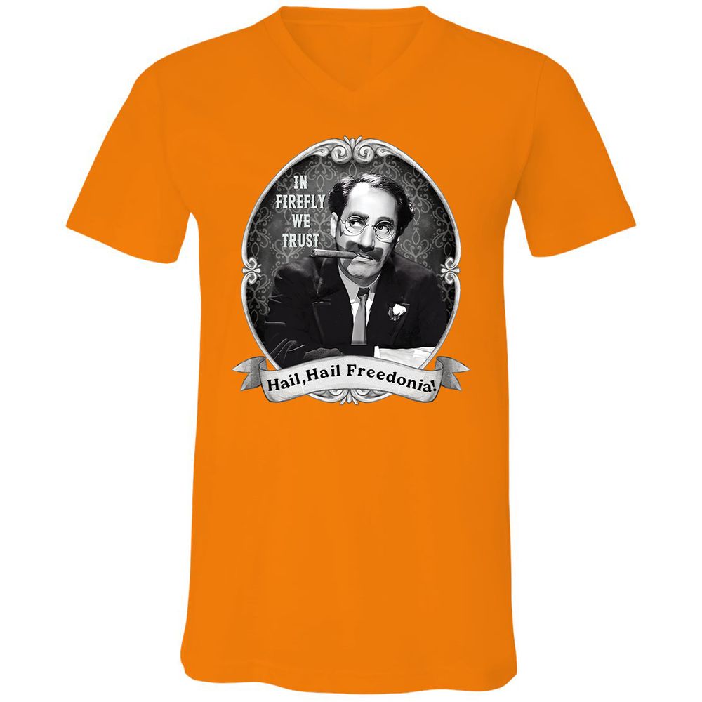 Unisex V-Neck T-Shirt - GYHSVRNG - Orange - 11