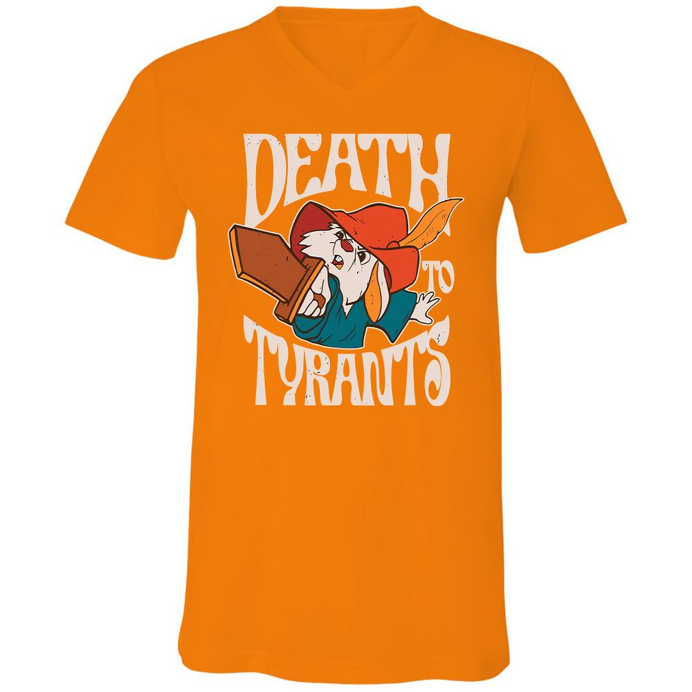 Unisex V-Neck T-Shirt - HLSQTFQ3 - Orange - 11