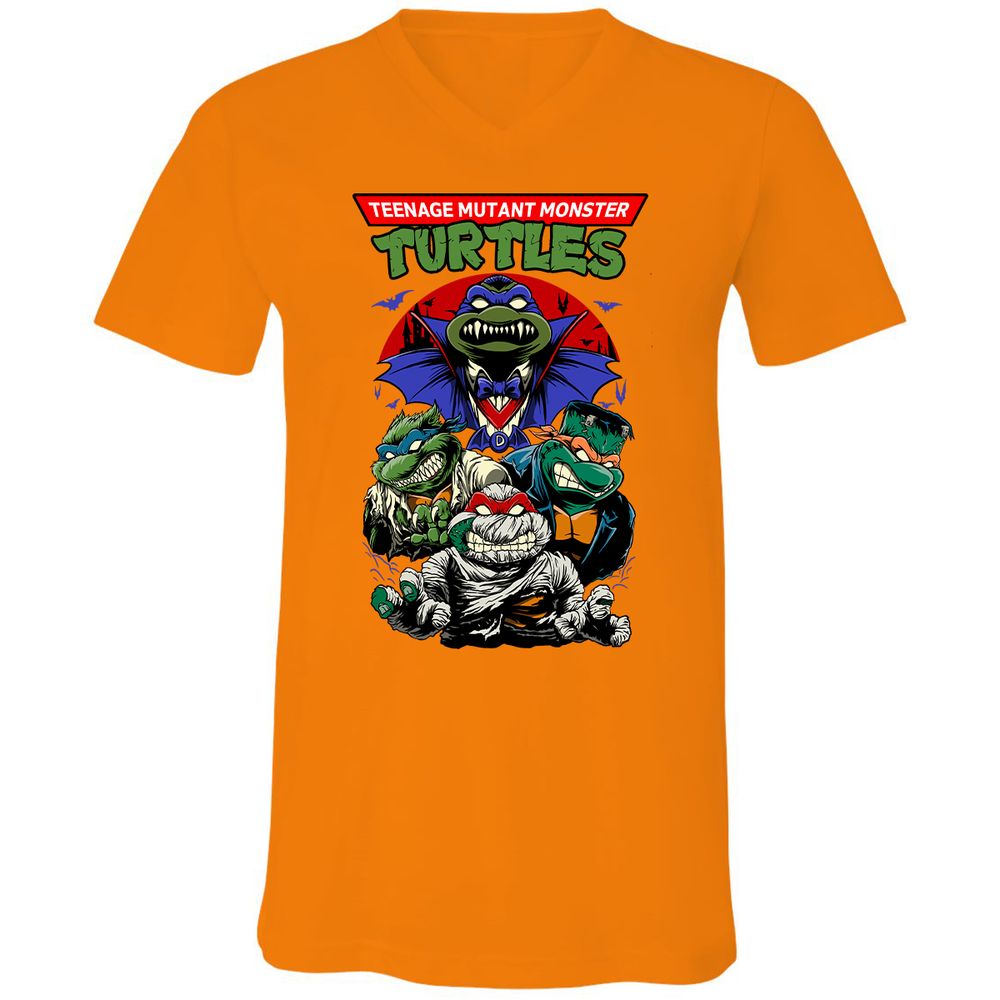 Unisex V-Neck T-Shirt - R6G7N8AT - Orange - 11