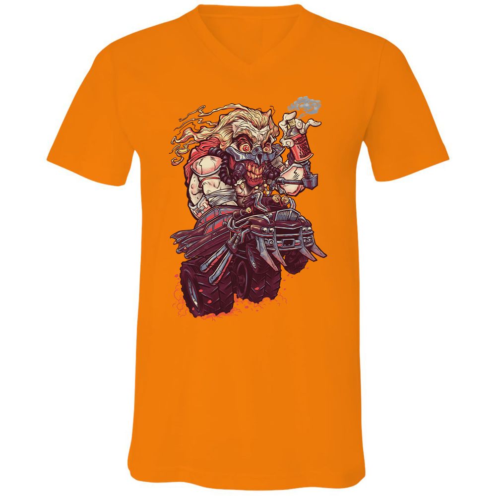 Unisex V-Neck T-Shirt - HW6J1GAG - Orange - 11