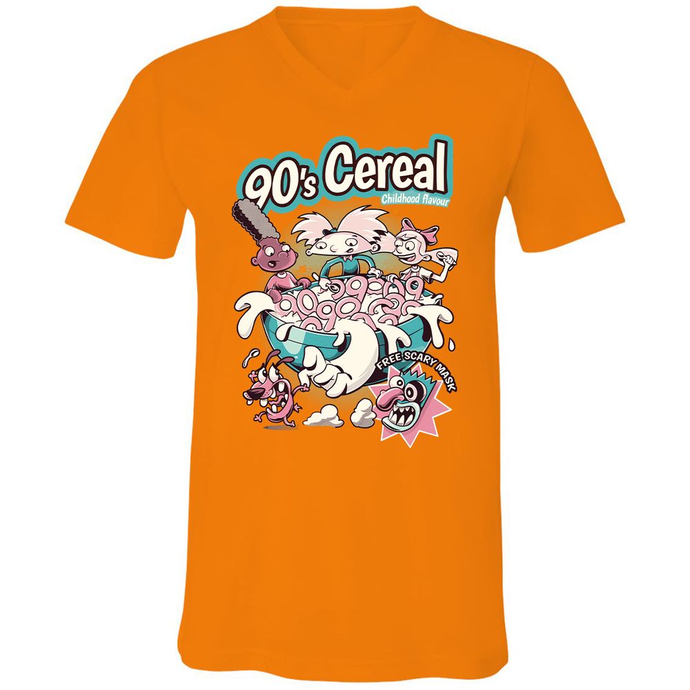 Unisex V-Neck T-Shirt - DPVATJP6 - Orange - 11