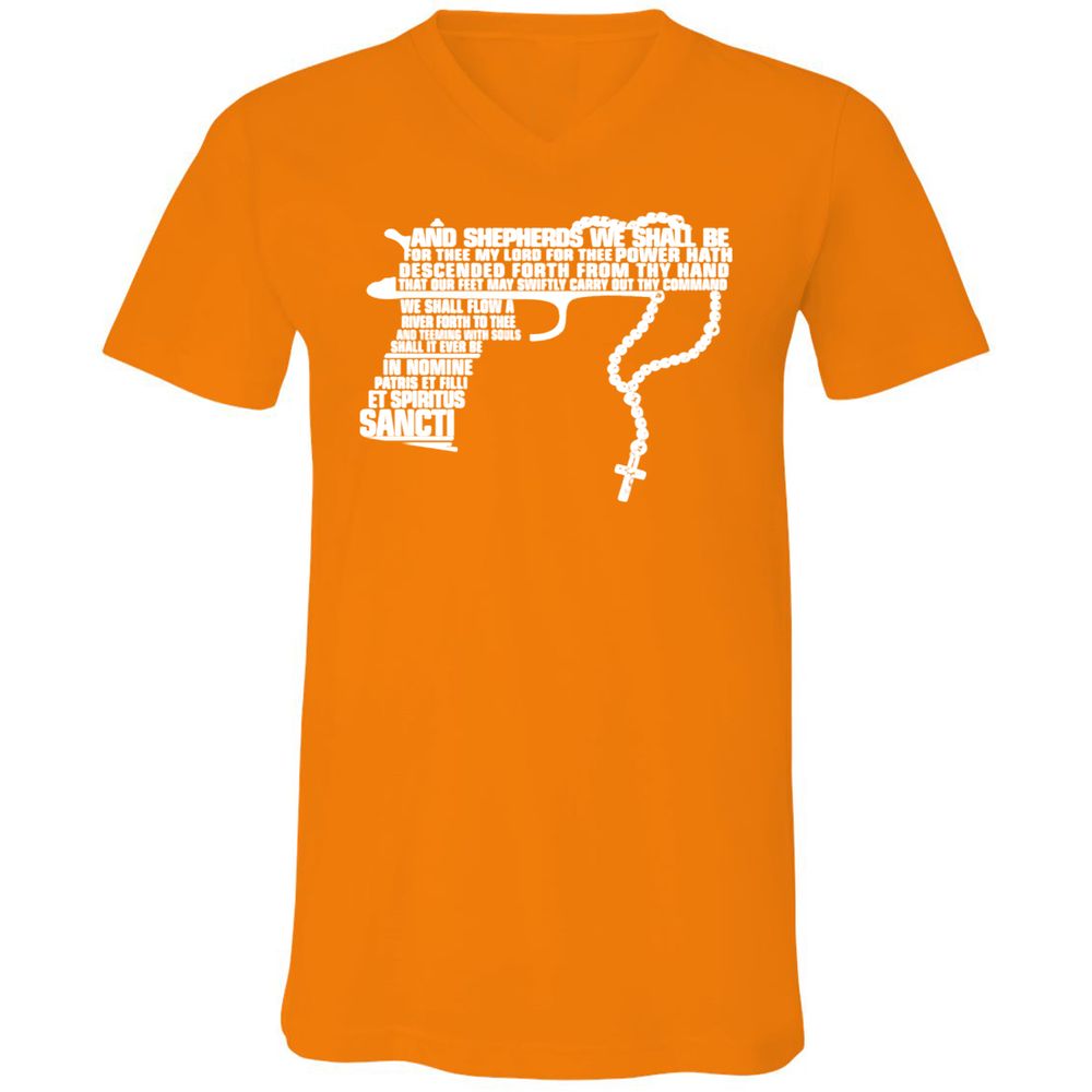 Unisex V-Neck T-Shirt - 41C1GSBZ - Orange - 11