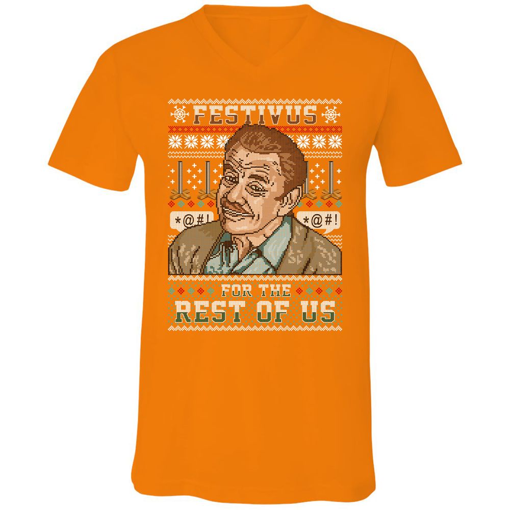Unisex V-Neck T-Shirt - DZD782KG - Orange - 11