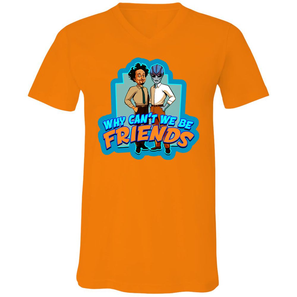 Unisex V-Neck T-Shirt - K378NJXT - Orange - 11