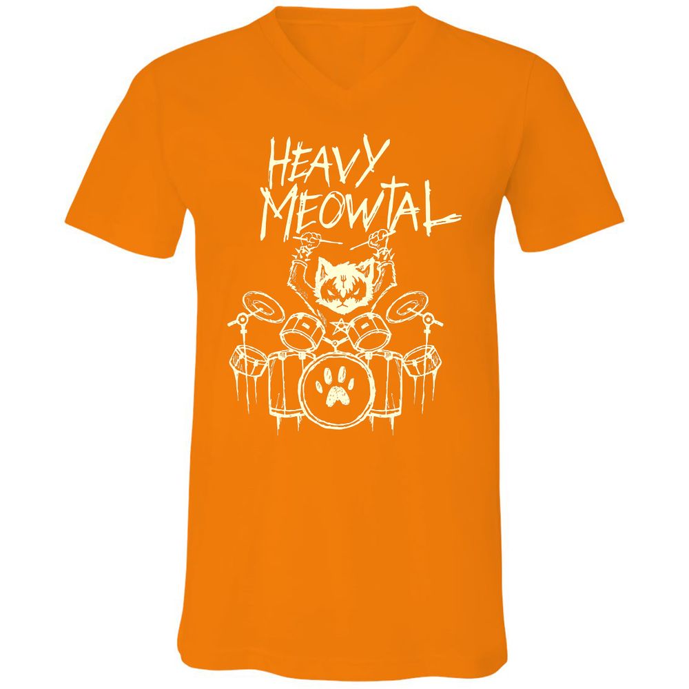 Unisex V-Neck T-Shirt - RU8Q6WCU - Orange - 11