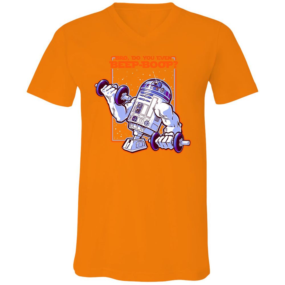 Unisex V-Neck T-Shirt - S72EU9YA - Orange - 11