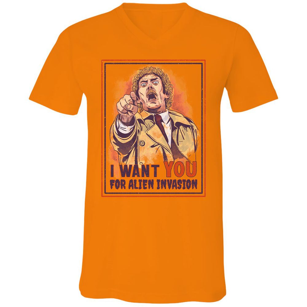 Unisex V-Neck T-Shirt - 4N2LMQPR - Orange - 11
