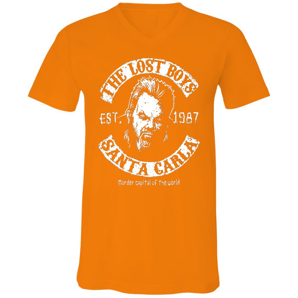 Unisex V-Neck T-Shirt - 3KN1HQJB - Orange - 11