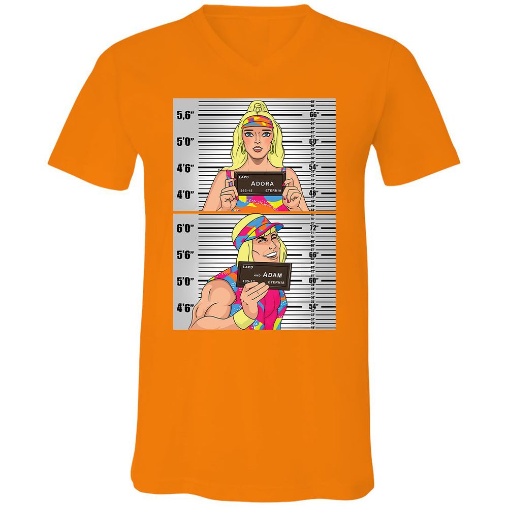 Unisex V-Neck T-Shirt - 3FV6U3B2 - Orange - 11