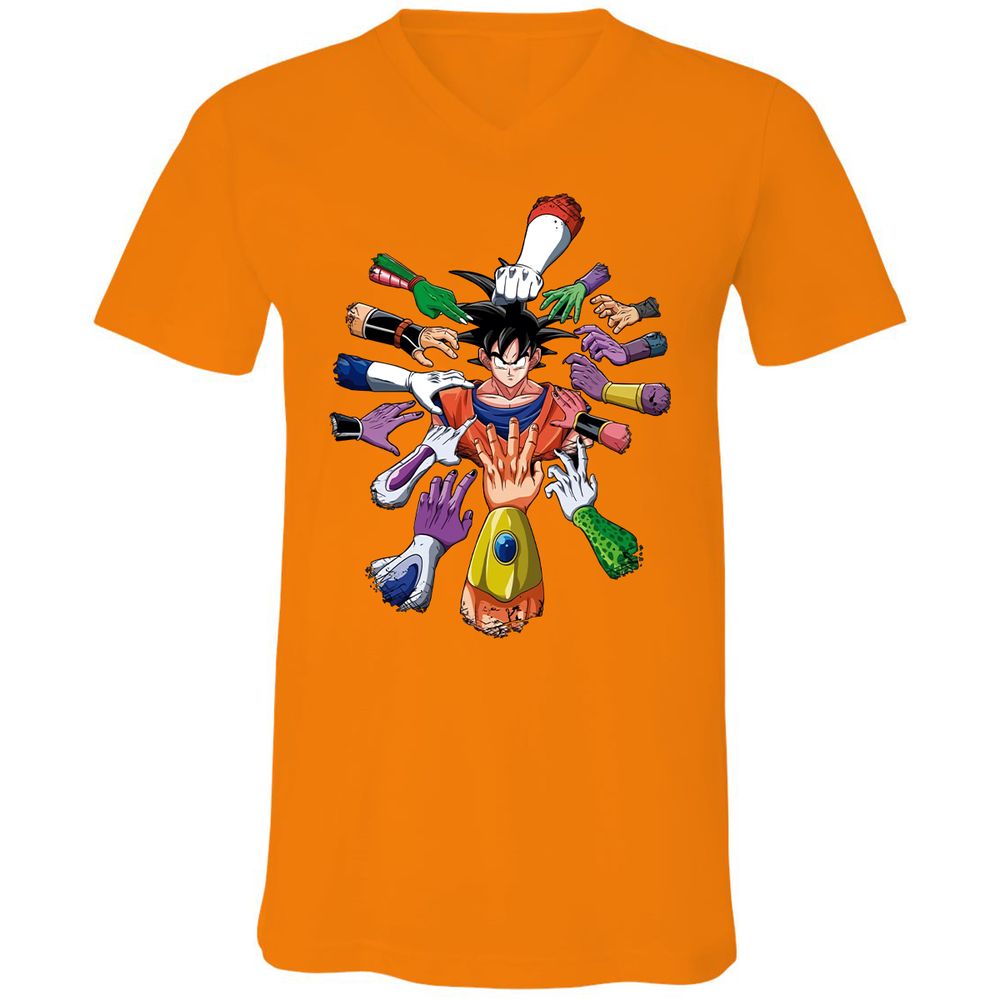 Unisex V-Neck T-Shirt - GXR2UECA - Orange - 11