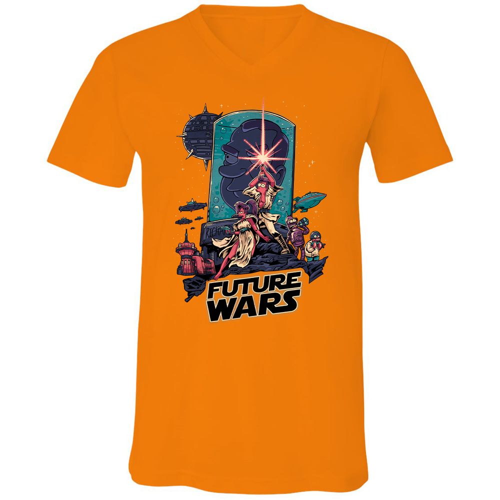 Unisex V-Neck T-Shirt - D3KT9KE3 - Orange - 11